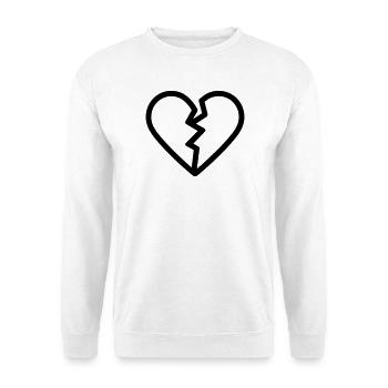 gebrochenes Herz - Unisex Pullover - Weiß - Vorne - Alina (178cm) & Michal (187cm)