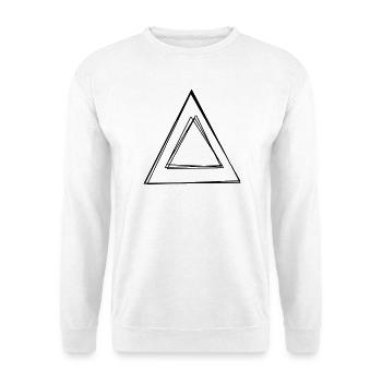 Griechischer Buchstabe Delta handgezeichnet - Unisex Pullover - Weiß - Vorne - Alina (178cm) & Michal (187cm)