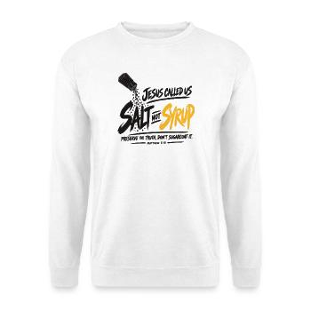 Graffiti-Skript-Burst-Logo - Unisex Pullover - Weiß - Vorne - Alina (178cm) & Michal (187cm)