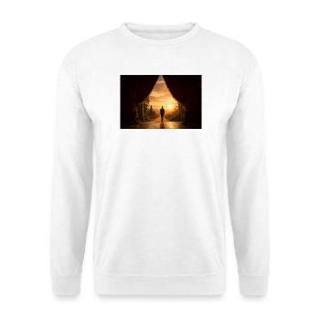 Geh zur Goldenen Morgendämmerung - Unisex Pullover - Weiß - Vorne - Alina (178cm) & Michal (187cm)