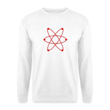 Atom - Unisex Pullover - Weiß - Vorne - Alina (178cm) & Michal (187cm)