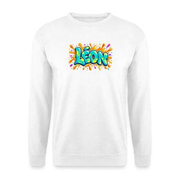 LÉON in Graffiti: das Geschenk, das alles in die Luft jagen wird - Unisex Pullover - Weiß - Vorne - Alina (178cm) & Michal (187cm)