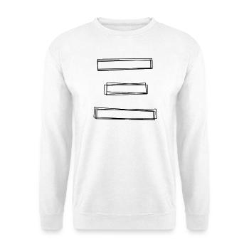 Griechischer Buchstabe Xi handgezeichnet - Unisex Pullover - Weiß - Vorne - Alina (178cm) & Michal (187cm)