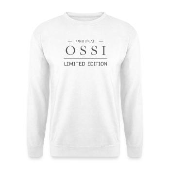 Original Ossi Limited Edition Ostdeutschland Typo - Unisex Pullover - Weiß - Vorne - Alina (178cm) & Michal (187cm)
