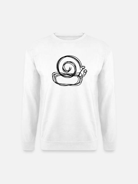 Schnecke handgezeichnet - Unisex Pullover - Weiß