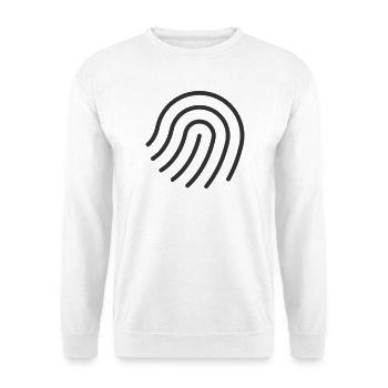Fingerabdruck-Authentifizierungszeilen-Symbol - Unisex Pullover - Weiß - Vorne - Alina (178cm) & Michal (187cm)