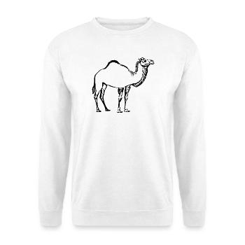 Kamel schwarz Geschenk  - Unisex Pullover - Weiß - Vorne - Alina (178cm) & Michal (187cm)