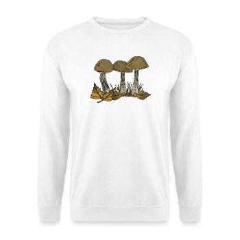 Pilze - Unisex Pullover - Weiß - Vorne - Alina (178cm) & Michal (187cm)