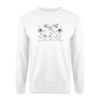 Blumen - Unisex Pullover - Weiß - Vorne - Alina (178cm) & Michal (187cm)