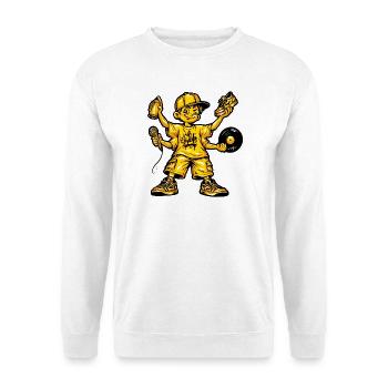 Hip Hop Musik Dance Graffiti - Unisex Pullover - Weiß - Vorne - Alina (178cm) & Michal (187cm)