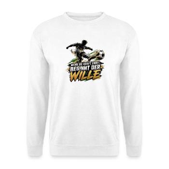 Fußball Motivation - Unisex Pullover - Weiß - Vorne - Alina (178cm) & Michal (187cm)
