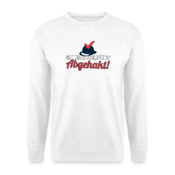 Feuerwehr-Grundausbildung bestanden als Geschenk - Unisex Pullover - Weiß - Vorne - Alina (178cm) & Michal (187cm)