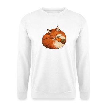 Fuchs im Kürbisnest - Unisex Pullover - Weiß - Vorne - Alina (178cm) & Michal (187cm)