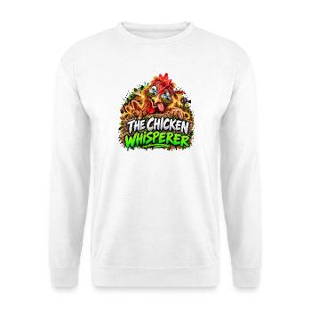 Hühnerflüsterer: Bauernhof Charme - Unisex Pullover - Weiß - Vorne - Alina (178cm) & Michal (187cm)