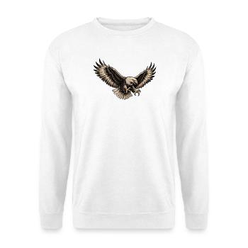 Kaiseradler im Flug - Unisex Pullover - Weiß - Vorne - Alina (178cm) & Michal (187cm)