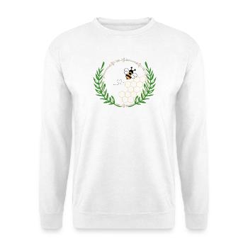 Bee - Unisex Pullover - Weiß - Vorne - Alina (178cm) & Michal (187cm)