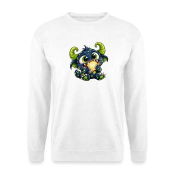 Nachtlichtfresser - Monster unter dem Bett Party - Unisex Pullover - Weiß - Vorne - Alina (178cm) & Michal (187cm)