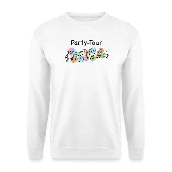 Party-Tour – Musikalischer Partyspaß - Unisex Pullover - Weiß - Vorne - Alina (178cm) & Michal (187cm)