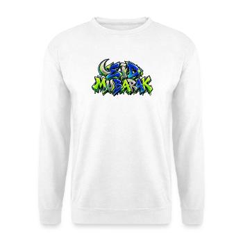 Eid Mubarak Graffiti Street Art: WOW-Effekt! - Unisex Pullover - Weiß - Vorne - Alina (178cm) & Michal (187cm)