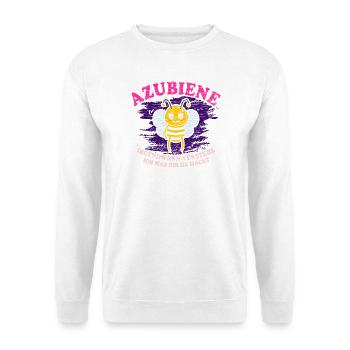 Azubiene Irgendwann Verstehe Ich Azubi Spruch - Unisex Pullover - Weiß - Vorne - Alina (178cm) & Michal (187cm)