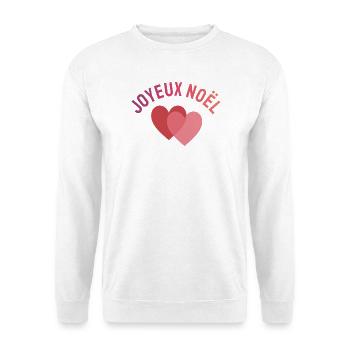 FROHE WEIHNACHTEN. WEIHNACHTEN. FROHE WEIHNACHTEN. FROHE WEIHNACHTEN - Unisex Pullover - Weiß - Vorne - Alina (178cm) & Michal (187cm)