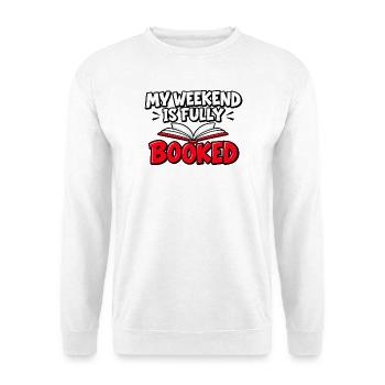 Book Worm Reader Bibliophile Book Nerd Library - Unisex Pullover - Weiß - Vorne - Alina (178cm) & Michal (187cm)