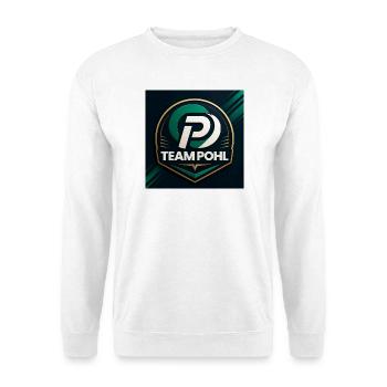 Team Pohl Logo Nachname Name Familie Firma - Unisex Pullover - Weiß - Vorne - Alina (178cm) & Michal (187cm)