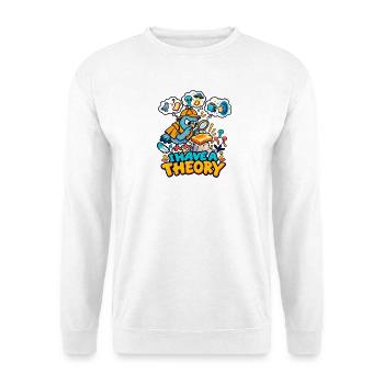 Ich habe eine Theorie - Unisex Pullover - Weiß - Vorne - Alina (178cm) & Michal (187cm)