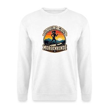 Jogging Club - Läuferinnen - Joggerinnen - Unisex Pullover - Weiß - Vorne - Alina (178cm) & Michal (187cm)