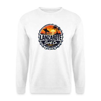 Lanzarote Surf Co. - Kanaren - Spanien - Surfing - Unisex Pullover - Weiß - Vorne - Alina (178cm) & Michal (187cm)