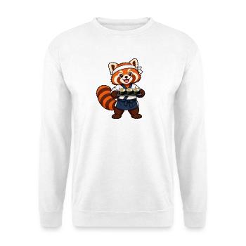 Red Panda Sushi-Koch mit Sushi-Rollen - Unisex Pullover - Weiß - Vorne - Alina (178cm) & Michal (187cm)