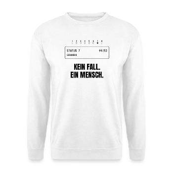 Kein Fall. Ein Mensch. Rettungsdienst - Unisex Pullover - Weiß - Vorne - Alina (178cm) & Michal (187cm)