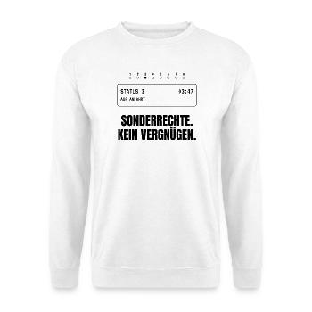 Sonderrechte. Kein Vergnügen. Rettungsdienst - Unisex Pullover - Weiß - Vorne - Alina (178cm) & Michal (187cm)