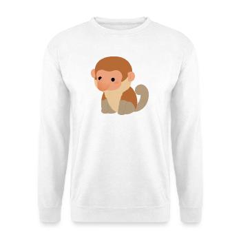 Rüsselaffen-Plüsch-Silhouette - Unisex Pullover - Weiß - Vorne - Alina (178cm) & Michal (187cm)