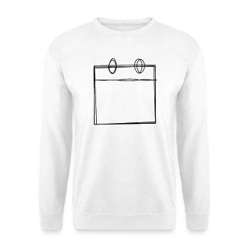 Kalenderblatt handgezeichnet - Unisex Pullover - Weiß - Vorne - Alina (178cm) & Michal (187cm)