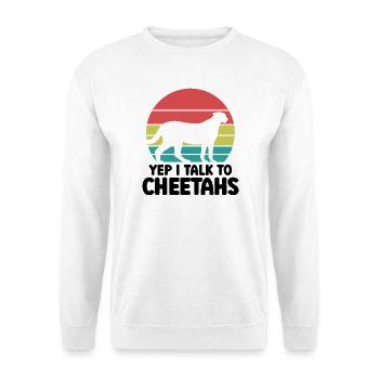 Gepard Humor Retro - Unisex Pullover - Weiß - Vorne - Alina (178cm) & Michal (187cm)