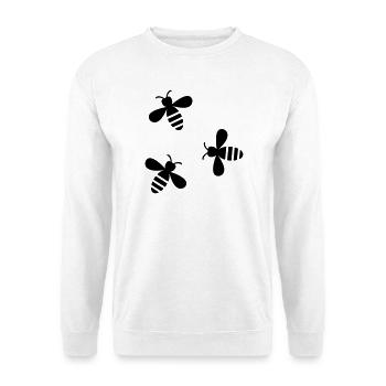 Bienen - Unisex Pullover - Weiß - Vorne - Alina (178cm) & Michal (187cm)