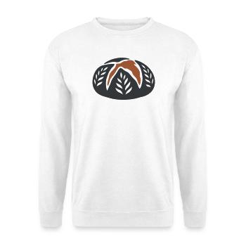 Sauerteigbrot Laib Logo - Unisex Pullover - Weiß - Vorne - Alina (178cm) & Michal (187cm)
