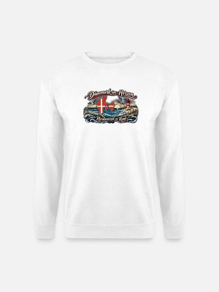 Dänemark im Herzen – Nordsee Wind - Unisex Pullover - Weiß