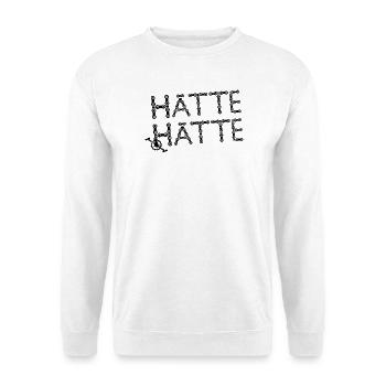 Radfahrer Fahrrad Spruch Kette Kurbel Radsport - Unisex Pullover - Weiß - Vorne - Alina (178cm) & Michal (187cm)