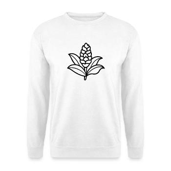 Ingwerblüte - Unisex Pullover - Weiß - Vorne - Alina (178cm) & Michal (187cm)