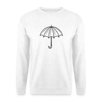 Süßer offener Schirm - Unisex Pullover - Weiß - Vorne - Alina (178cm) & Michal (187cm)
