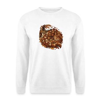Laubkatze - Unisex Pullover - Weiß - Vorne - Alina (178cm) & Michal (187cm)