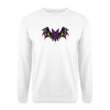 Neonfledermaus Zackenkraft - Unisex Pullover - Weiß - Vorne - Alina (178cm) & Michal (187cm)