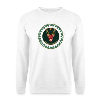 Oh Deer Rentier - Unisex Pullover - Weiß - Vorne - Alina (178cm) & Michal (187cm)