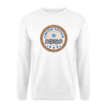 Geschenk für Diego - Unisex Pullover - Weiß - Vorne - Alina (178cm) & Michal (187cm)