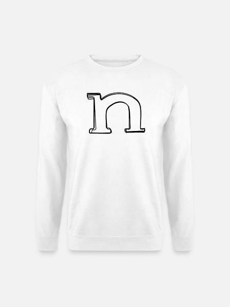 Kleinbuchstabe n handgezeichnet - Unisex Pullover - Weiß