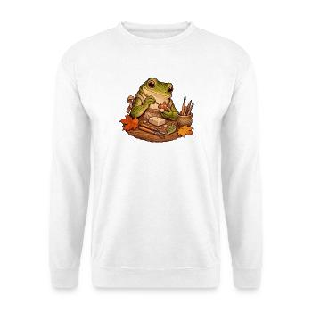 Frosch formt kleine Tonanhänger - Unisex Pullover - Weiß - Vorne - Alina (178cm) & Michal (187cm)