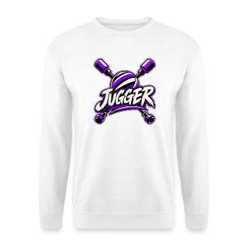 Jugger ein Sport für die Besten - Unisex Pullover - Weiß - Vorne - Alina (178cm) & Michal (187cm)