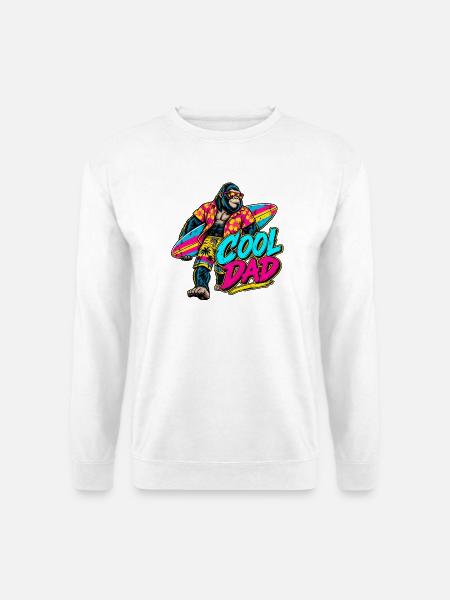 Surferaffe Neon Tropenstil - Unisex Pullover - Weiß